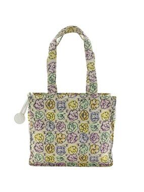 Chanel Camellia Print Mini Handbag Nylon Ivory Tote